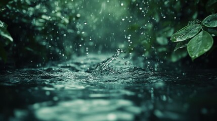 Canvas Print - water drops on a glass