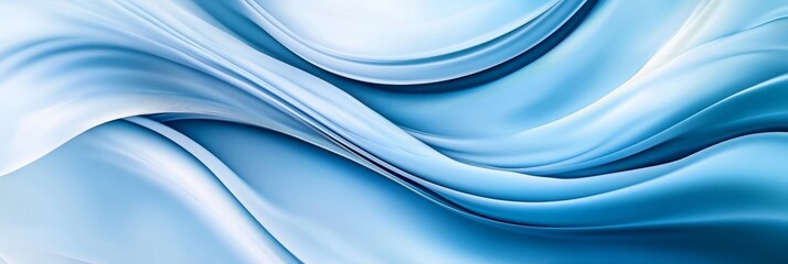 Wall Mural - A flowing and dynamic abstract background featuring light blue and white waves, symbolizing movement, energy, serenity, and the boundless nature of creativity.