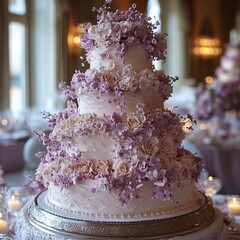 Sticker - wedding cake decorated with flowers