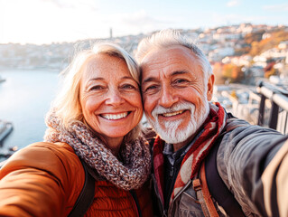 Poster - A couple of older people are smiling for the camera