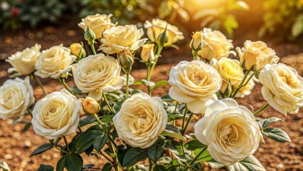 Canvas Print - white roses in the garden