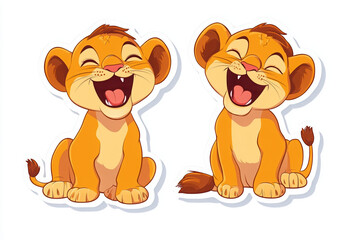 lion cub animal cartoon cute smiling character safari wildlife orange young playful happy friends expression nature art illustration joy fun family adorable design 