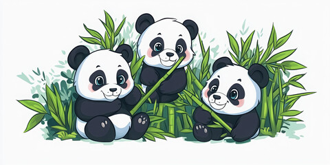 panda cute animals bamboo cartoon panda baby panda wildlife animal illustration playful pandas cartoon animals adorable pandas nature endangered species