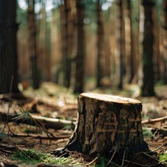 Wall Mural - tree stump in a forest
