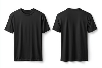 Black Tshirt Mockup Front and Back Isolated created with Generative AI