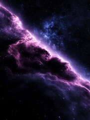 Wall Mural - A deep space gradient background fading from dark blue to rich purple with subtle starlike speckles evoking the vastness of outer space and a sense of mystery