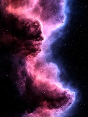 Wall Mural - A deep space gradient background fading from dark blue to rich purple with subtle starlike speckles evoking the vastness of outer space and a sense of mystery