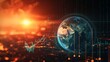 © Zhanna - A futuristic depiction of the Earth encircled by dynamic digital graphs and data visualizations, representing global economic trends, technology, and analytics. The bright, modern design emphasizes