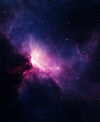 Wall Mural - A deep space gradient background fading from dark blue to rich purple with subtle starlike speckles evoking the vastness of outer space and a sense of mystery