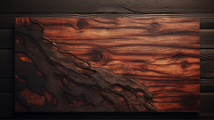 Wall Mural - A wooden board with a brown background and a black line