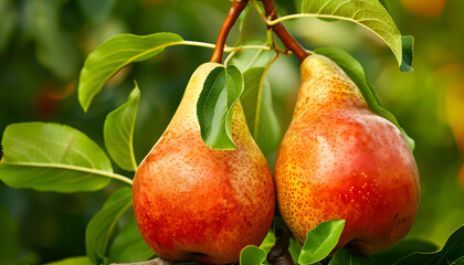 Freshness and sweetness of ripe pear, a healthy summer snack generated