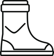 Poster - Simple line icon of a waterproof boot, ideal for representing concepts like protection, footwear, and outdoor activities