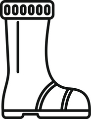Poster - waterproof rubber boot protecting from water icon outline vector