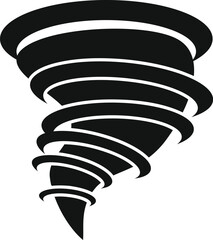 Sticker - Black silhouette of a powerful tornado rotating and forming a vortex