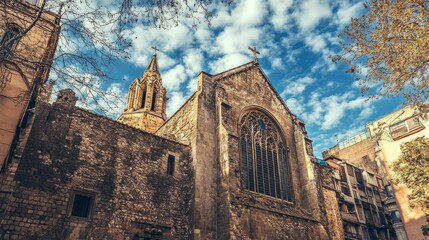 Old cathedral's neighbor in Barcelona