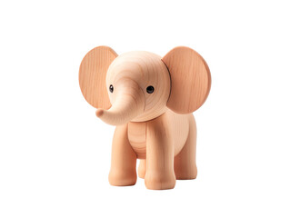 Aufkleber - Tiny Wooden Toy Elephant isolated on transparent and white background
