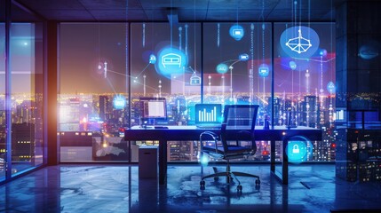 Poster - Modern Office with Smart Technology