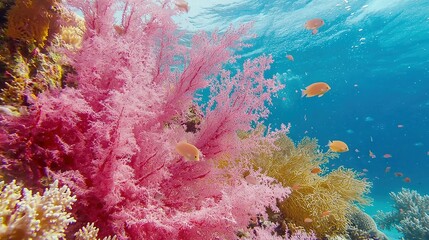 Wall Mural -  vivid coral reef with diverse colors