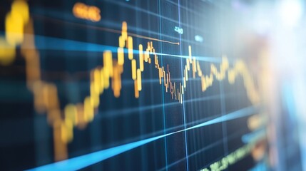 Poster - detailed shot of financial data on a computer screen, including line graphs and performance indicato