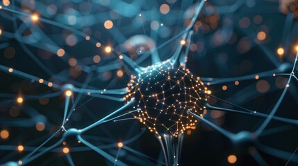 Poster - Abstract Neuron Network Illustration