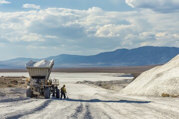 workers harvest lithium for a greener future