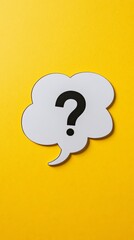 Poster - Speech bubble with a question mark on a yellow background symbolizing inquiry and curiosity.