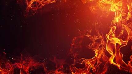 Poster - Abstract Fire Frame Background