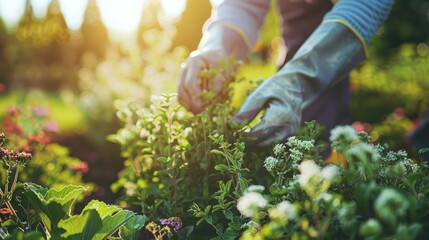 Canvas Print - Gardening at Sunset