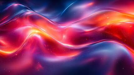 Poster - Vibrant Abstract Fantasy Landscape - 3D Render with Colorful Waves and Cosmic Energy, Perfect for Modern Digital Art and Dynamic Backgrounds