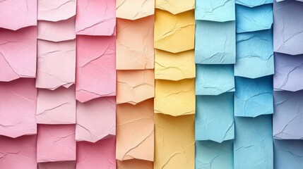 Abstract pattern of colorful folded paper, pastel shades