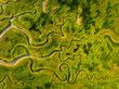 © biletskiyevgeniy.com - Nature from a drone. Aerial view of a meandering river in a field. Scene from air. Landscape during sunset and soft light. Photo for background and wallpaper.