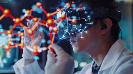 Poster - Scientist using VR to analyze molecular structure
