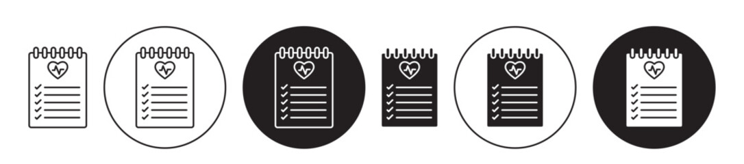 Canvas Print - Medical report vector icon set black filled and outlined style.