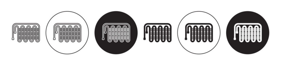 Wall Mural - Condenser coil vector icon set black filled and outlined style.