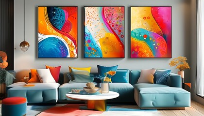 Abstract art with vibrant patterns, modern design reflecting creative inspiration.