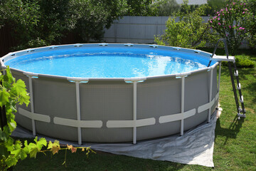 Sticker - Above ground swimming pool outdoors on sunny day