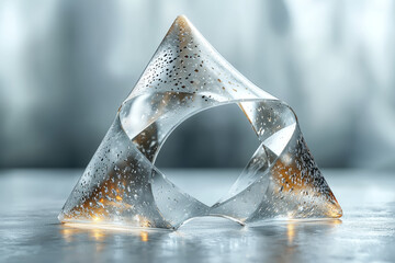 Poster - a transparent tetrahedron with edges and vertices highlighted, depicting the simplest three-dimensio