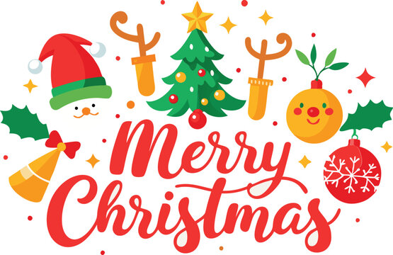 Merry Christmas typography sublimation t shirt design and clipart .