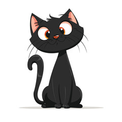 Poster - Cute cartoon cat. Vector illustration in a flat style on a light background.