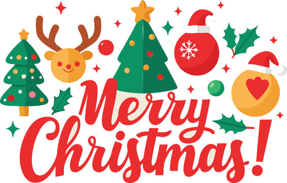 Merry Christmas typography sublimation t shirt design and clipart .