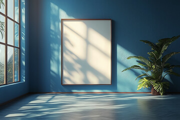 Poster - an empty, clear picture frame on a plain surface, emphasizing the focus on simplicity and the potent