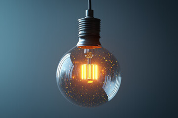 Wall Mural - a single, unadorned lightbulb hanging from a ceiling, showcasing the simplicity of industrial design