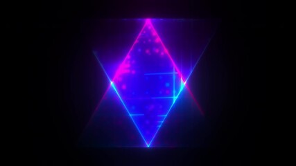 Poster - Abstract neon triangle. Computer generated 3d render