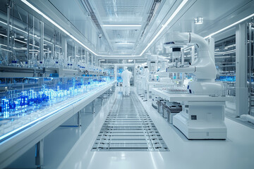 Aufkleber - a high-tech laboratory with advanced equipment for scientific experiments, illustrating research and
