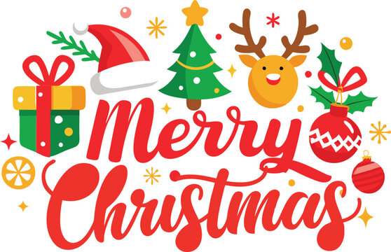 Merry Christmas typography sublimation t shirt design and clipart .