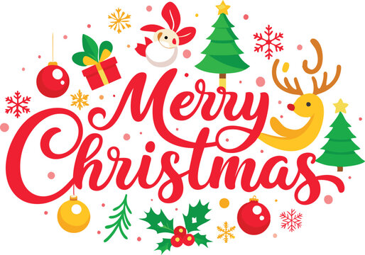Merry Christmas typography sublimation t shirt design and clipart .