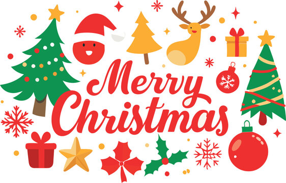 Merry Christmas typography sublimation t shirt design and clipart .