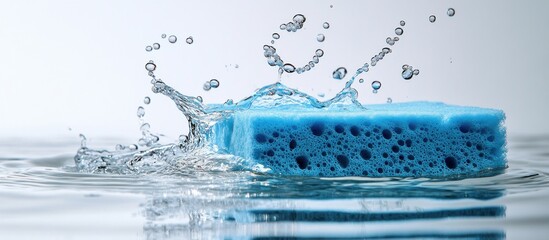 Sticker - Blue Sponge Splashing in Water