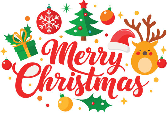 Merry Christmas typography sublimation t shirt design and clipart .