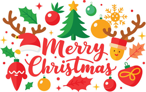 Merry Christmas typography sublimation t shirt design and clipart .
